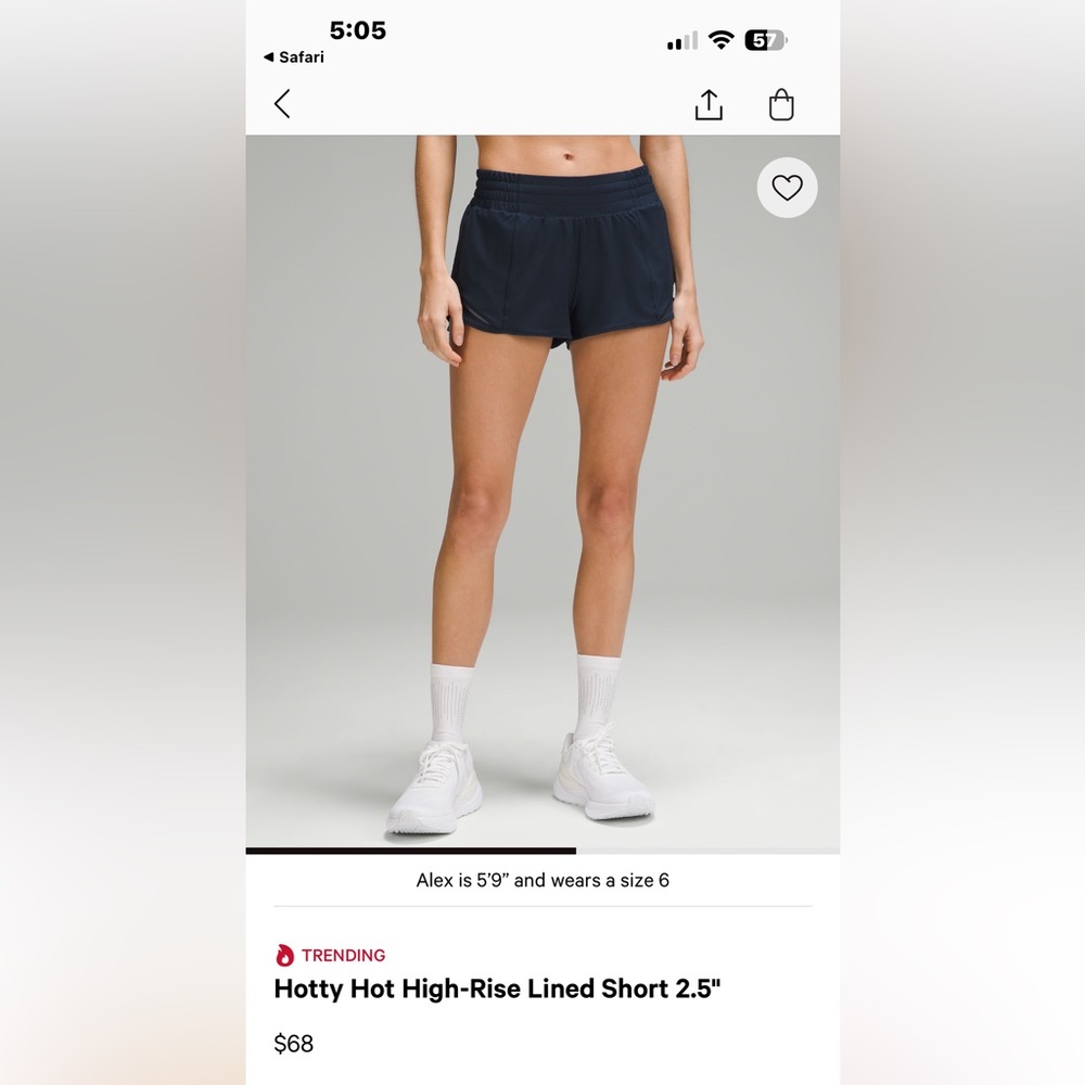 lululemon athletica Blue Athletic Shorts High-Waisted